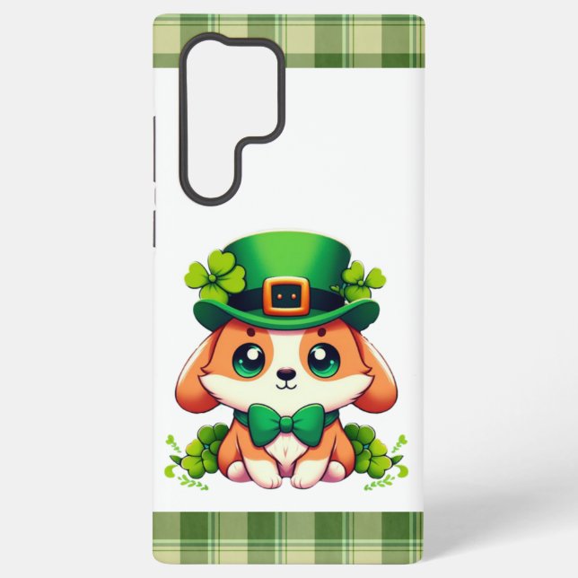Saint Patricks' Day puppy  Samsung Galaxy S22 Ultra Case (Back)