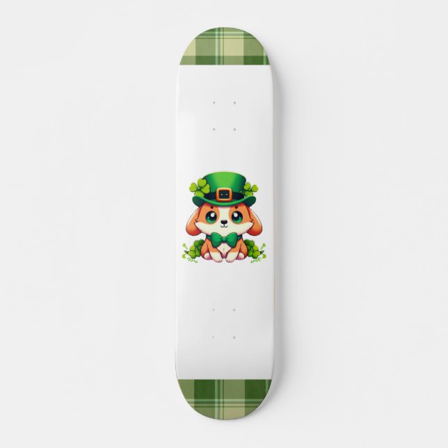 Saint Patricks' Day puppy  Skateboard (Front)