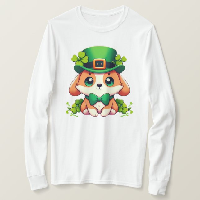 Saint Patricks' Day puppy  T-Shirt (Design Front)