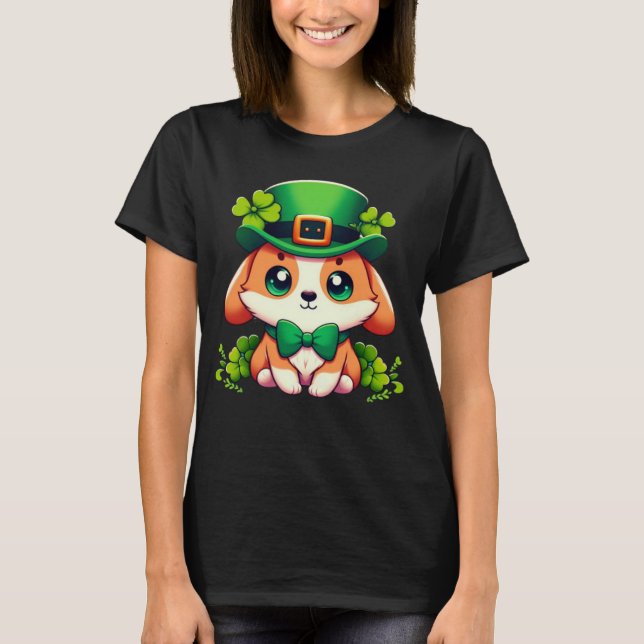 Saint Patricks' Day puppy  T-Shirt (Front)