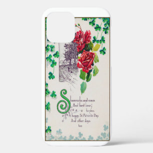 Saint Patrick's Day Rose, Vintage iPhone 12 Case