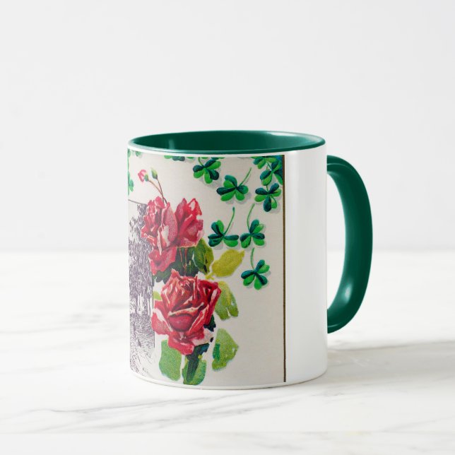 Saint Patrick's Day Rose, Vintage Mug (Front Right)