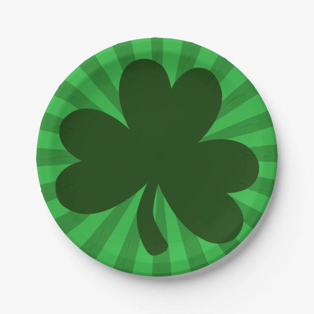 Saint Patrick's Day Shamrock Party Paper Plate (Front)