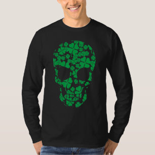 Saint Patrick's Day Shamrocks Skull T-Shirt
