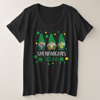 Saint Patricks Day Shenanigans Squad Funny  Plus Size T-Shirt