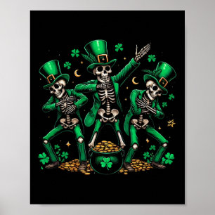 Saint Patrick's Day Skeleton Dancing Shamrock1  Poster