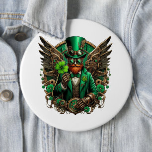 Saint Patrick's Day steampunk clover 6 Cm Round Badge