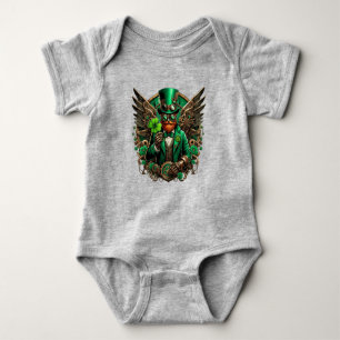 Saint Patrick's Day steampunk clover Baby Bodysuit