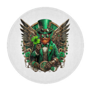 Saint Patrick's Day steampunk clover Cutting Board