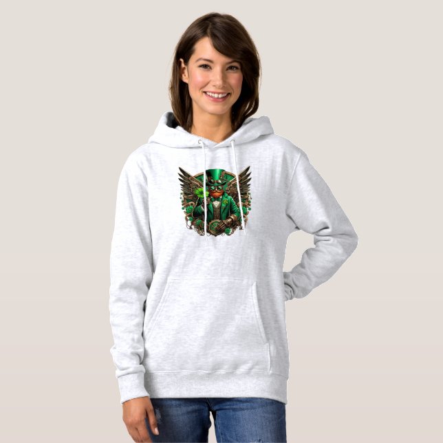 Saint Patrick's Day steampunk clover Hoodie (Front Full)