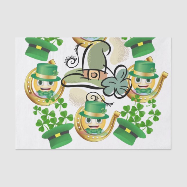 Saint Patrick's Day Tissue Paper Horseshoe (Front)