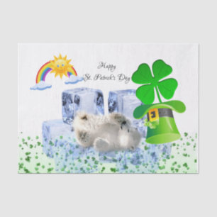 Saint Patrick's Day Tissue Paper Polar Bear