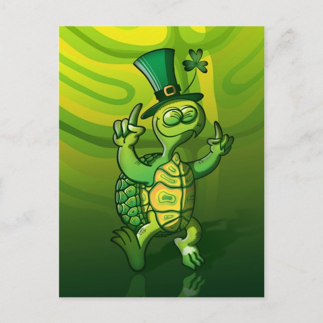 Saint Patrick's Day Turtle Postcard (Front)