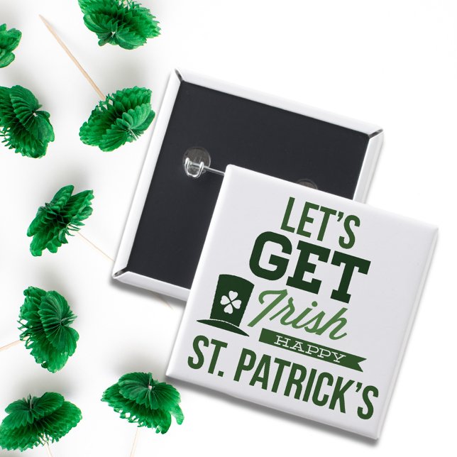 Saint Patricks Day Typography 15 Cm Square Badge (Creator Uploaded)