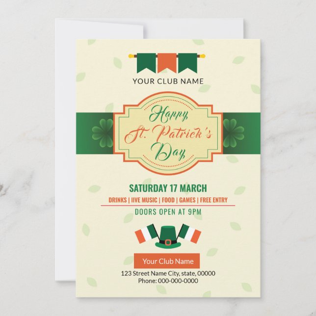 Saint Patricks Flyer Invitation (Front)