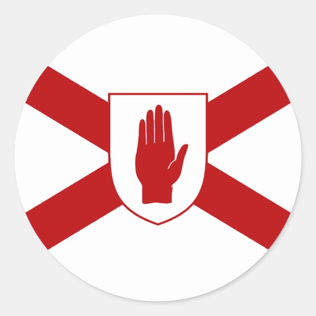 Saint Patrick'S For Northern Ireland Shield flag Classic Round Sticker (Front)