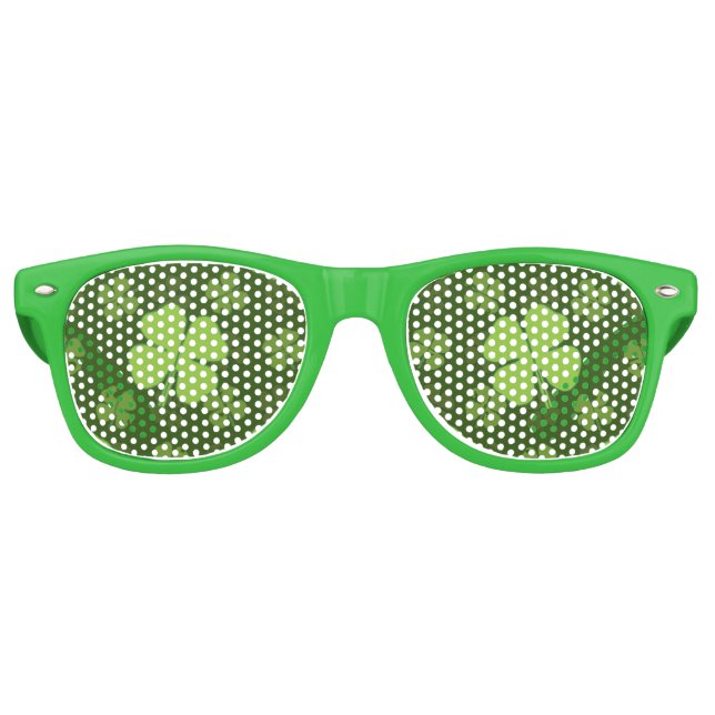 SAINT PATRICKS FOUR LEAF CLOVER RETRO SUNGLASSES (Front)