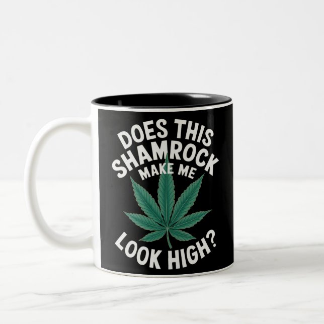 Saint Patricks Funny Party for Guys Great Parade  Two-Tone Coffee Mug (Left)