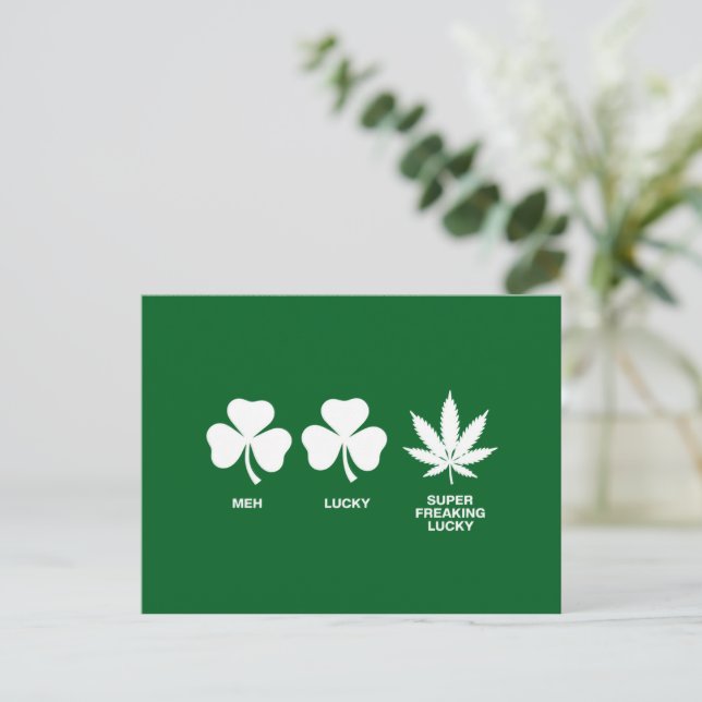 Saint Patricks Funny Party for Guys  Postcard (Standing Front)