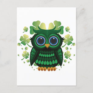 Saint Patrick's Owl Postcard