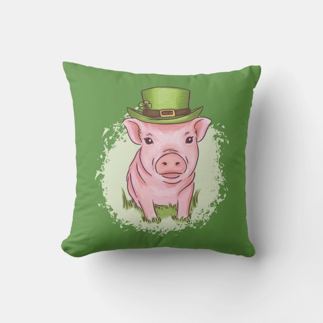 Saint Patricks Pig Cushion (Front)