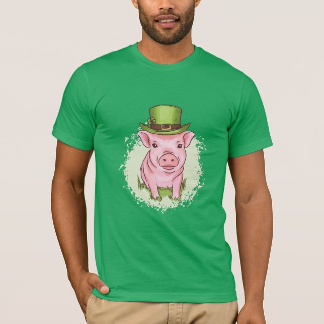 Saint Patricks Pig  T-Shirt (Front)