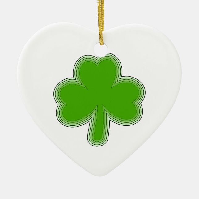 Saint Patrick's Shamrock Drawing Ceramic Tree Decoration (Front)