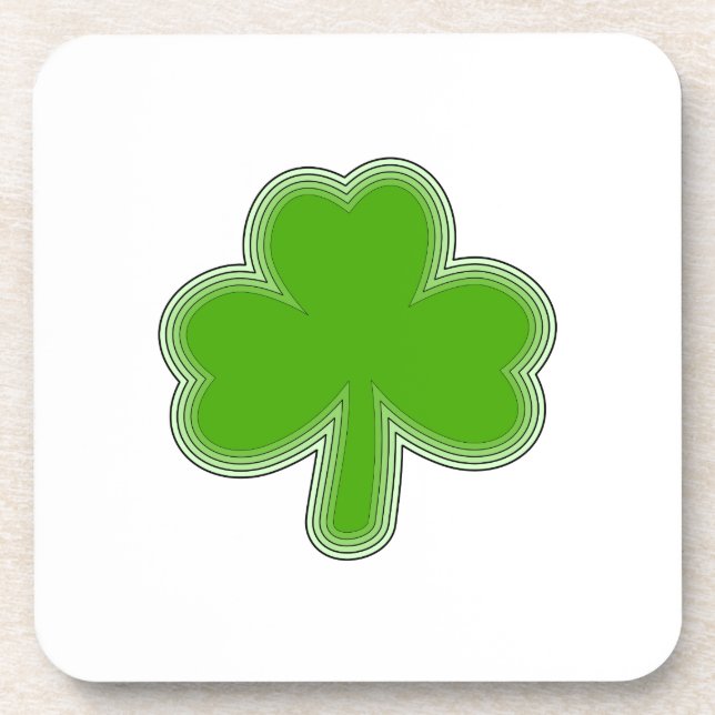Saint Patrick's Shamrock Drawing Coaster (Front)