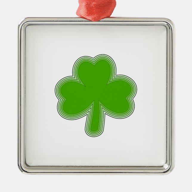 Saint Patrick's Shamrock Drawing Metal Tree Decoration (Front)