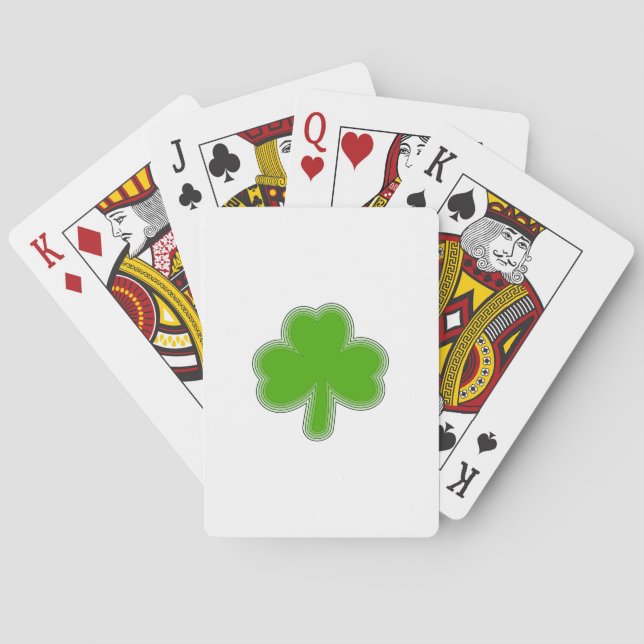 Saint Patrick's Shamrock Drawing Playing Cards (Back)