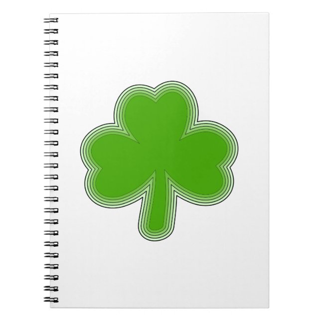 Saint Patrick's Shamrock Drawing Spiral Notebook (Front)