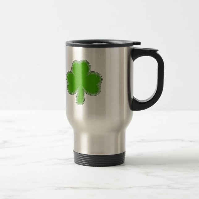 Saint Patrick's Shamrock Drawing Travel Mug (Right)