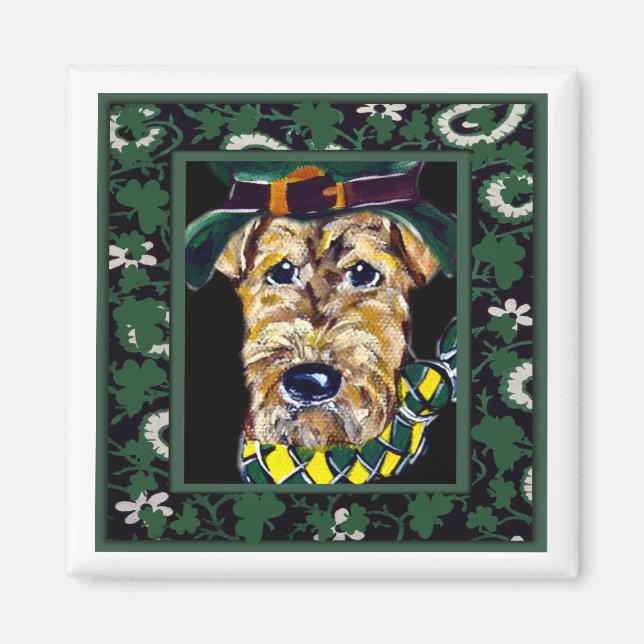 Saint Patty Airedale Magnet (Front)