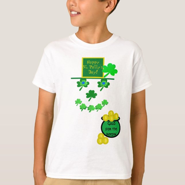 Saint Patty's Day Shamrocks Humour T-Shirt (Front)