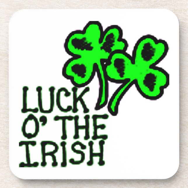 Saint Patty's Luck of the Irish Cork Coaster (Front)