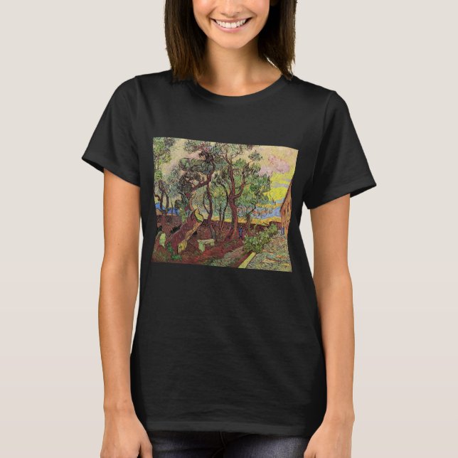 Saint Paul Hospital and Garden by Vincent van Gogh T-Shirt (Front)