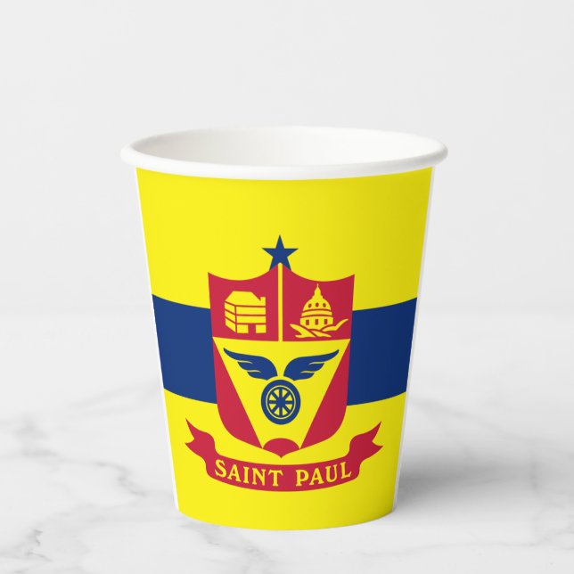 Saint Paul (Minnesota) city flag paper cups (Front)