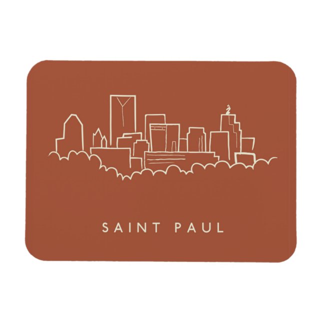 Saint Paul, Minnesota Skyline Magnet (Horizontal)