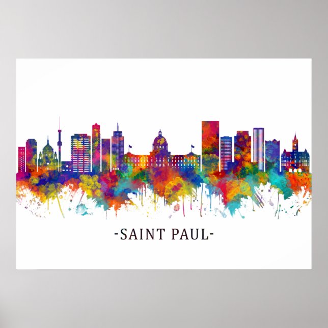 Saint Paul Minnesota Skyline Poster (Front)