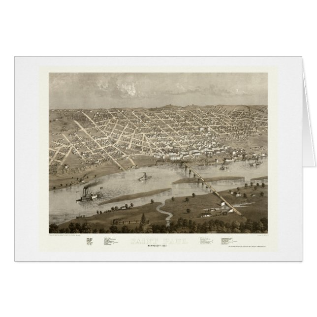 Saint Paul, MN Panoramic Map - 1867 (Front Horizontal)