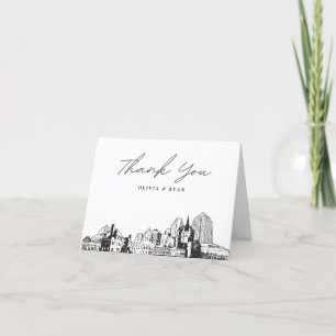 Saint Paul Skyline Sketch Blank Thank You Card