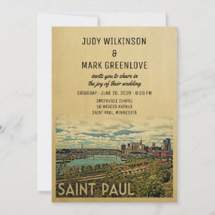 Saint Paul Wedding Invitation Vintage Mid-Century