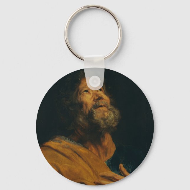 Saint Peter by Antoon van Dyck Key Ring (Front)