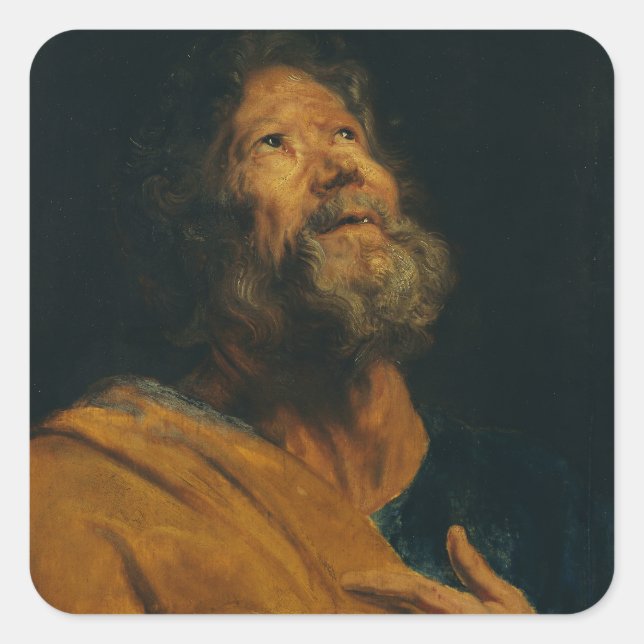 Saint Peter by Antoon van Dyck Square Sticker (Front)
