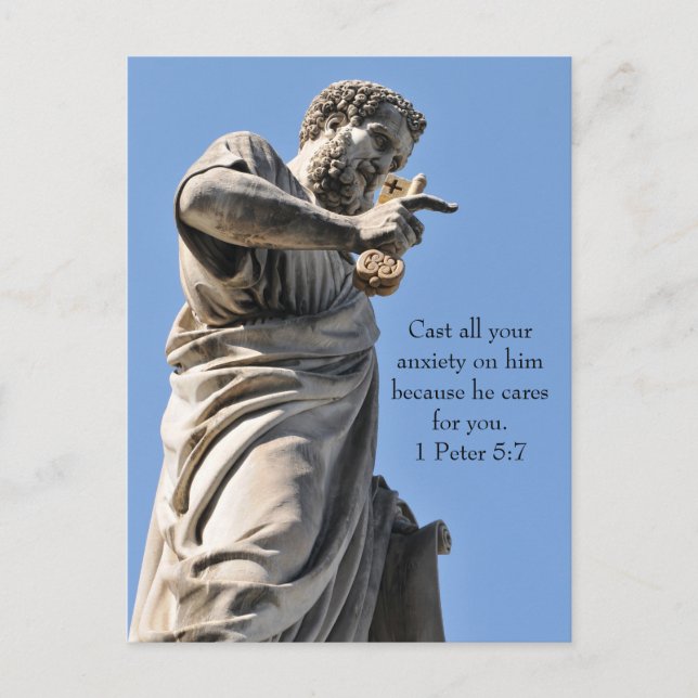 Saint Peter statue in Rome, Italy Postcard (Front)