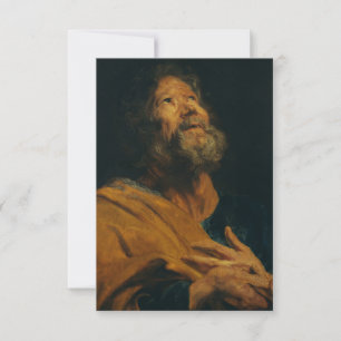 Saint Peter the Apostle by Van Dyck Holy Card