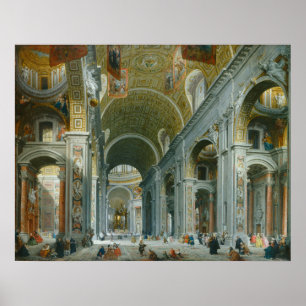 Saint Peter's Rome Giovanni Panini Fine Art Poster