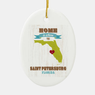 Saint Petersburg, Florida Map – Home Is Where Ceramic Tree Decoration