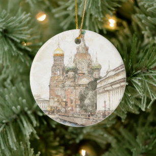 Saint Petersburg Russia Ceramic Ornament – Travel