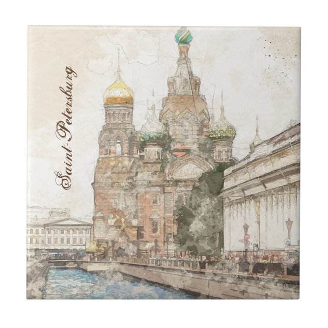 Saint Petersburg Russia Ceramic Tile Wall Decor (Front)